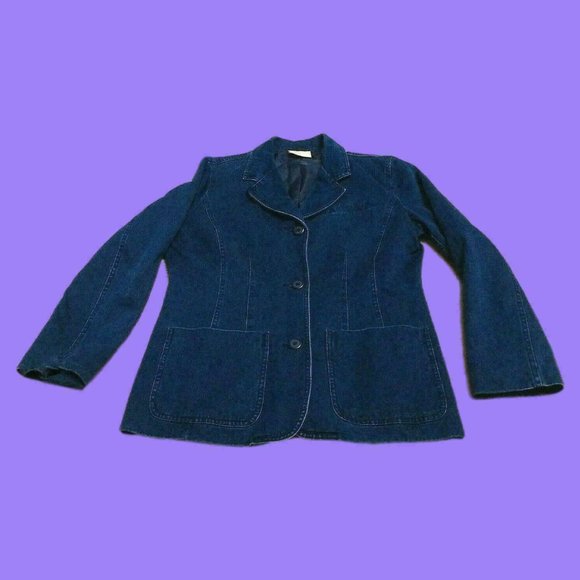 Liz Claiborn Jackets & Blazers - Liz Claiborn Womens Denim Suit Jacket Inner-Lined